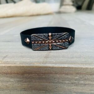 Stephen Webster „No Regrets” Woven Leather and Rose Gold Tone Silver Bracelet